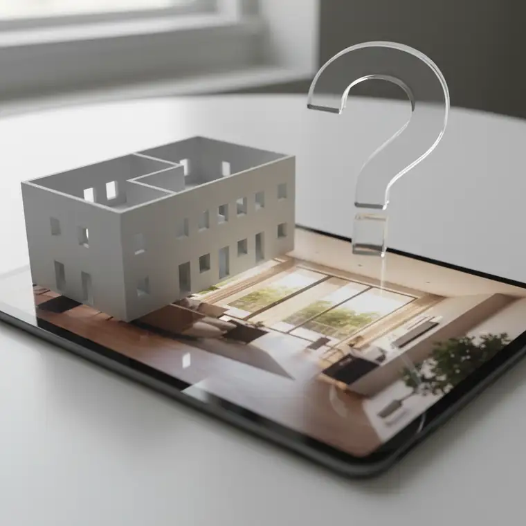 Porównanie wizualizacji 3D mieszkania od dewelopera z rzeczywistym wnętrzem, pokazujące różnice w świetle i wyposażeniu