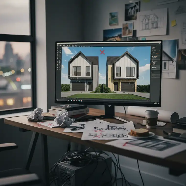 Błędy, których należy unikać przy wizualizacji 3D elewacji bliźniaka